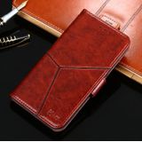 Geometric Stitching Horizontal Flip TPU + PU Leather Case with Holder & Card Slots & Wallet For iPhone 6 Plus / 6s Plus(Dark Brown)