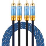 EMK 2 x RCA Male to 2 x RCA Male Gold Plated Connector Nylon Braid Coaxial Audio Cable for TV / Amplifier / Home Theater / DVD  Cable Length:1.5m(Dark Blue)
