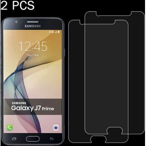 2 PCS For Galaxy J7 Prime 0.26mm 9H Surface Hardness 2.5D Explosion-proof Tempered Glass Screen Film