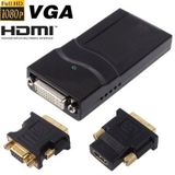 USB 2.0 to DVI / VGA / HDMI Display Adapter  Support Full HD 1080P  Expandable up to 6 Display Units