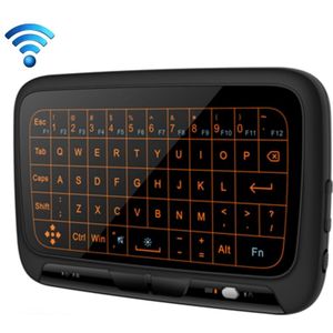 H18+ 2.4GHz Mini Wireless Keyboard Full Touchpad with 3-Level Adjustable Backlight(Black)