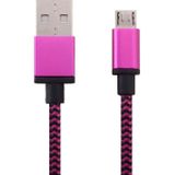 1m Woven Style Micro USB to USB 2.0 Data / Charger Cable  For Samsung  HTC  Sony  Lenovo  Huawei  and other Smartphones(Purple)