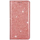For Samsung Galaxy J6 (2018) / A8 (2018) Ultrathin Glitter Magnetic Horizontal Flip Leather Case with Holder & Card Slots(Rose Gold)