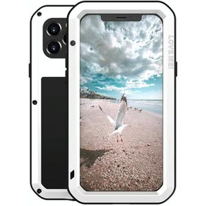 LOVE MEI Metal Shockproof Waterproof Dustproof Protective Case For iPhone 12 Pro(White)