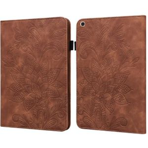 For Samsung Galaxy Tab A 10.1 2019 T510 Lace Flower Embossing Pattern Horizontal Flip Leather Case with Holder & Card Slots & Wallet & Photo Frame(Brown)