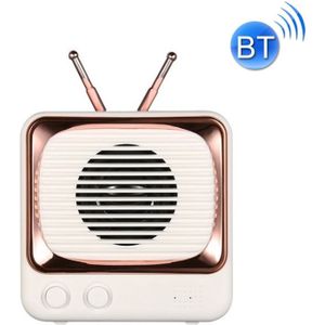 BD13 TV Shape Retro Bluetooth Wireless Speaker Mini Portable Card Audio(White)