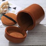 Medium Lens Case Zippered PU Leather Pouch Box for DSLR Camera Lens  Size: 13x9x9cm(Brown)