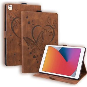 Love Butterfly Pattern Horizontal Flip Leather Case with Holder & Sleep / Wake-up Function For iPad 10.2 (2019) / Air (2019) / 10.2 (2020)(Brown)