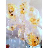 5 PCS 12 inch Transparent Gold Sequins Confetti Balloons  Holiday Party Wedding Decoration Confetti Balloons  Random Style Delivery