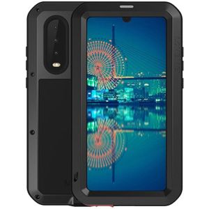 LOVE MEI Powerful Dustproof Shockproof Splashproof Metal + Silicone Combination Case for Huawei P30 (Black)