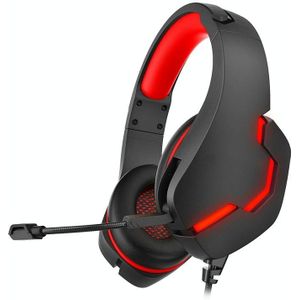 J10 Wired Gaming Headset Gaming Luminous Headset(Black Red)