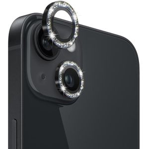 Voor iPhone 13/13 mini NORTHJO Camera Lens Gehard Glas Bling Glitter Metalen Ring Film (Zwart)