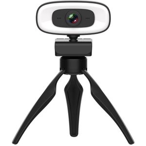 C10 2K HD Without Distortion 360 Degrees Rotate Three-speed Fill Light USB Free Drive Webcams  Built-in Clear Sound Microphone