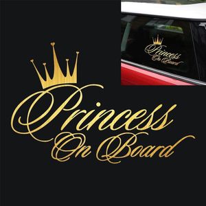 Princess Baby Pattern Car Decal Reflective Laser Vinyl Car Sticker  Size: 16.5x10.9cm(Gold)