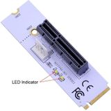 NGFF M.2 Key M to PCI-E 1X / 4X / 8X / 16X Graphics Card Mining Slot Adapter Riser Converter Card with LED & 4 Pin Power Cable