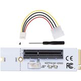 NGFF M.2 Key M to PCI-E 1X / 4X / 8X / 16X Graphics Card Mining Slot Adapter Riser Converter Card with LED & 4 Pin Power Cable