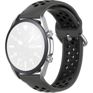 For Galaxy Watch 3 41mm Silicone Sports Two-tone Strap  Size: Free Size 20mm(Coal Black)