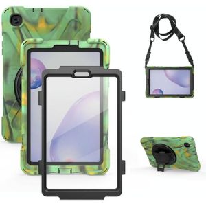 For Samsung Galaxy Tab A 8.4 2020 T307U Shockproof Colorful Silicone + PC Protective Case with Holder & Shoulder Strap & Hand Strap & Screen Protector(Camouflage)