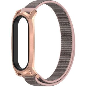 For Xiaomi Mi Band 6 / 5 / 4 / 3 Mijobs GT Nylon Loop Replacement Watchband(Pink Sand Rose Gold)