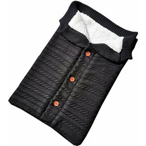 Warm Soft Cotton Knitting Envelope Newborn Baby Sleeping Bag(Black)