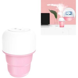 Ice Cream Foldable USB Night Light Mini Car Nano Spray Air Humidifier(Strawberry Milk Pink)