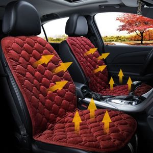 Car 12V Front Seat Heater Cushion Warmer Cover Winter Heated Warm  Double Seat (Red)
