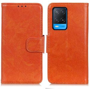 For OPPO A54 4G Nappa Texture Horizontal Flip Leather Case with Holder & Card Slots & Wallet(Orange)