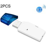 2 PCS BT101 USB Dual Output Bluetooth 5.0 Wireless Audio Receiver Adapter