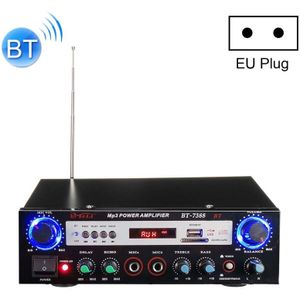 BT-7388 Bluetooth HiFi Stereo Audio Amplifier with Remote Controller  LED Display  USB / SD & MMC Card / MP3 / AUX / FM / CD / VCD  AC 220V / DC 12V  EU Plug