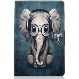 For Samsung Galaxy Tab S7 T870 Electric Pressed Left Right Flat Leather Case with Sleep Function Pen Cover & Card Slot & Holder(Elephant)