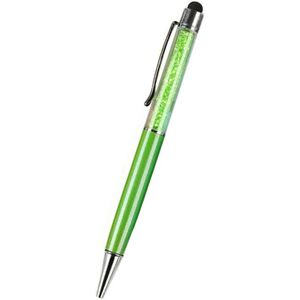 AT-22  2 in 1 Universal Flash Diamond Decoration Capacitance Pen Stylus Ballpoint Pen(Green)