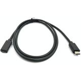 100W 20V 5A USB-C / Type-C Female to USB-C / Type-C Male 4K Ultra-HD Audio and Video Synchronization Data Cable Extension Cable  Cable Length: 1m (Black)