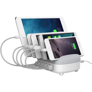 ORICO DUK-5P 40W 5 USB Ports Smart Charging Station with Phone & Tablet Stand  For iPhone  Galaxy  Huawei  Xiaomi  HTC  Sony and Other Smartphones Tablets(White)