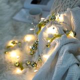 2m 20LEDs Christmas String Lights Christmas Bells Ball Decoration Lamp  Style: Gold Bowknot Bell
