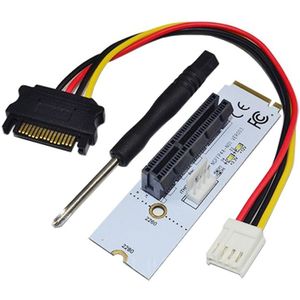 NGFF M.2 Key M to PCI-E 1X / 4X / 8X / 16X Graphics Card Mining Slot Adapter Riser Converter Card with LED