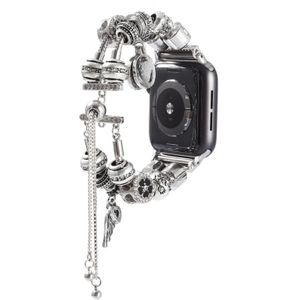 For Apple Watch 5 & 4 40mm / 3 & 2 & 1 38mm DIY Metal Bead Bracelet Watchband(Silver)