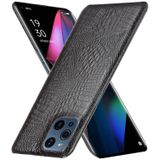 For OPPO Find X3 / X3 Pro Shockproof Crocodile Texture PC + PU Case(Black)