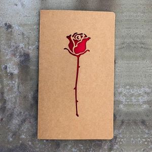 10 PCS Retro Kraft Paper Hollowed Love Greeting Card Valentine Day Message Card(Rose)