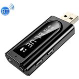 K9 USB Car Bluetooth 5.0 Adapter Receiver FM + AUX Audio Dual Output Stereo Transmitter (Black)