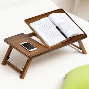 741ZDDNZ Bed Use Folding Height Adjustable Laptop Desk Dormitory Study Desk  Specification: Classic Tea Color 64cm Thick Bamboo