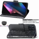 For OPPO Find X3 Pro Butterfly Love Flowers Embossed Horizontal Flip Leather Case with Holder & Card Slots & Wallet & Lanyard(Black)