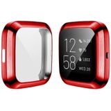 For Fitbit versa 2 Plating TPU All-inclusive Protective Shell(Red)