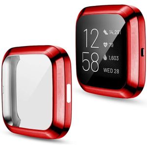 For Fitbit versa 2 Plating TPU All-inclusive Protective Shell(Red)