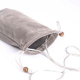 6.9 inch Universal Leisure Cotton Flock Cloth Carry Bag with Lanyard for iPhone 8 Plus  Galaxy S10+  Huawei Mate 20X  Xiaomi Max(Silver Grey)