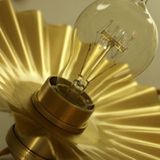 Pure Copper Single Head  Vintage Nostalgic Brass Pleated Chandelier with 5W Warm White Light LED