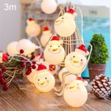 3m Snowman LED Holiday String Light  20 LEDs USB Plug Warm Fairy Decorative Lamp for Christmas  Party  Bedroom (Warm White)