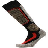Ski Socks Outdoor Sports Thick Long Sweat-absorbent Warm Hiking Socks  Size:40-45(Black)