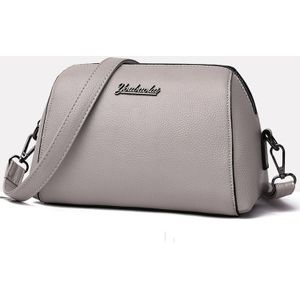 Small Pillow Bag PU Leather Single Shoulder Bag Ladies Handbag Messenger Bag (Grey)