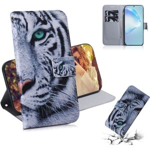 For Galaxy S20+ Combined Pattern Magnetic Attraction Horizontal Flip Leather Case  Support Holder & Card Slot & Wallet(Tiger)