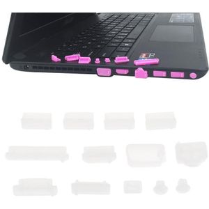 13 in 1 Universal Silicone Anti-Dust Plugs for Laptop(Transparent)